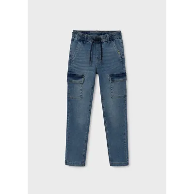 Spodnie denim jogger cargo 