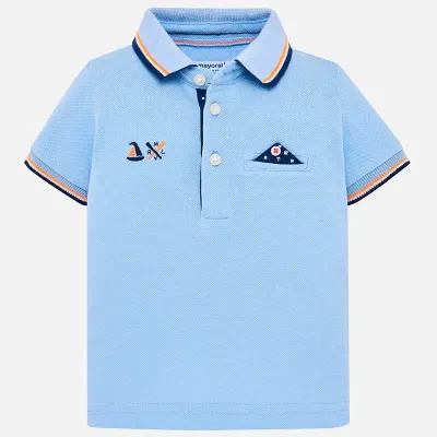 Polo k/r gładkie z aplikacją 